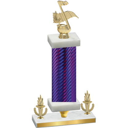 Premium Single Purple Carbon Fiber Victory Music Trophy