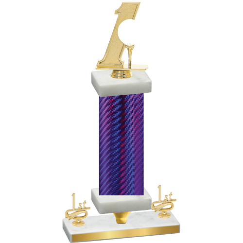 Premium Single Purple Carbon Fiber First Place Golf Trophy