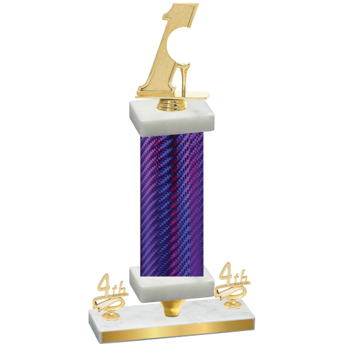 Premium Single Purple Carbon Fiber Fourth Place Golf Trophy