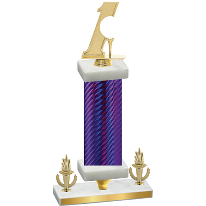 Premium Single Purple Carbon Fiber Victory Golf Trophy