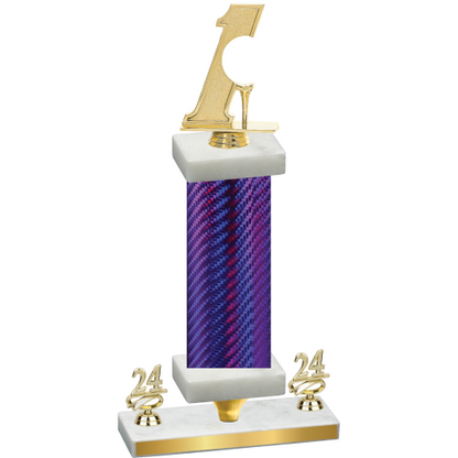 Premium Single Purple Carbon Fiber Year Golf Trophy