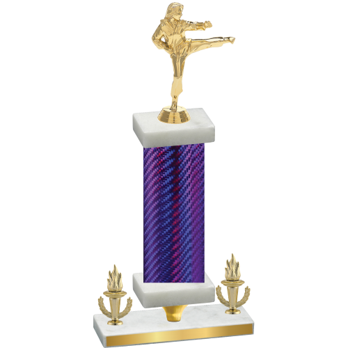 Premium Single Purple Carbon Fiber Victory Karate Trophy