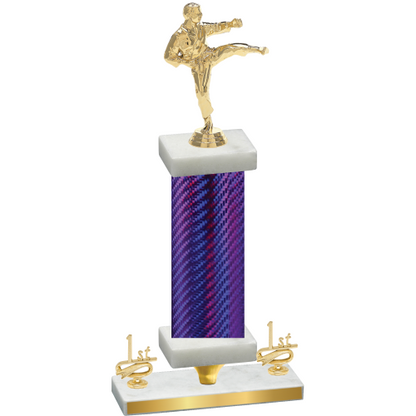 Premium Single Purple Carbon Fiber First Place Karate Trophy