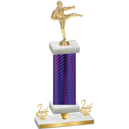 Premium Single Purple Carbon Fiber Second Place Karate Trophy