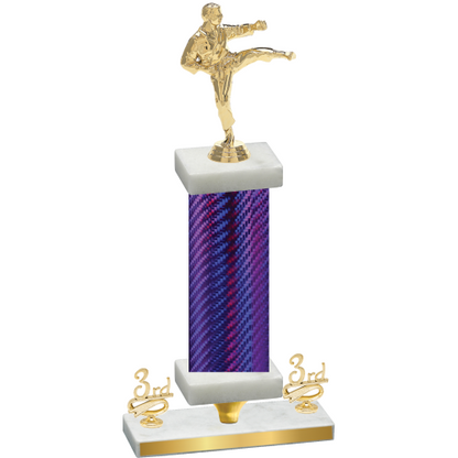 Premium Single Purple Carbon Fiber Third Place Karate Trophy