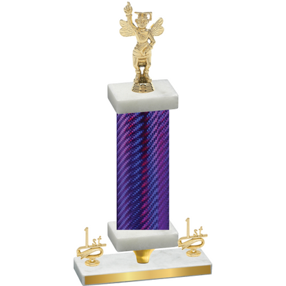 Premium Single Purple Carbon Fiber First Place Academics Trophy