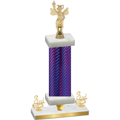 Premium Single Purple Carbon Fiber Third Place Academics Trophy