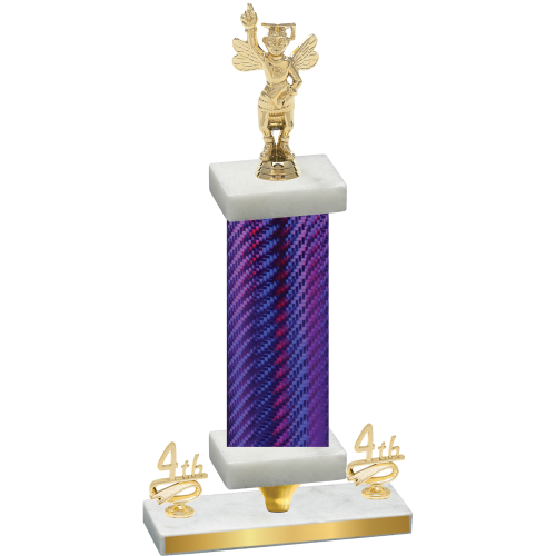 Premium Single Purple Carbon Fiber Fourth Place Academics Trophy