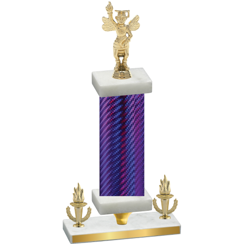 Premium Single Purple Carbon Fiber Victory Academics Trophy