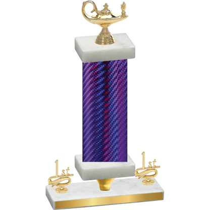 Premium Single Purple Carbon Fiber First Place Academics Trophy