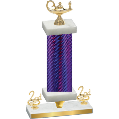 Premium Single Purple Carbon Fiber Second Place Academics Trophy