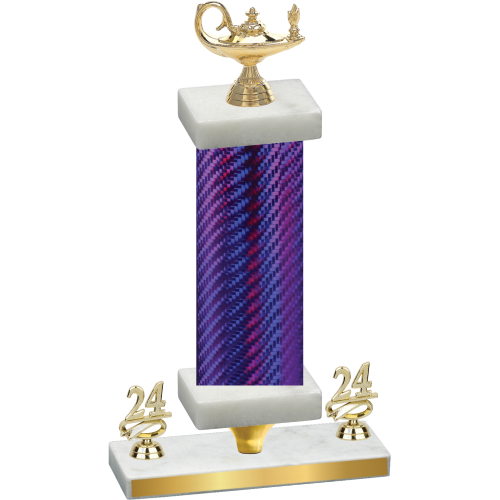 Premium Single Purple Carbon Fiber Year Academics Trophy