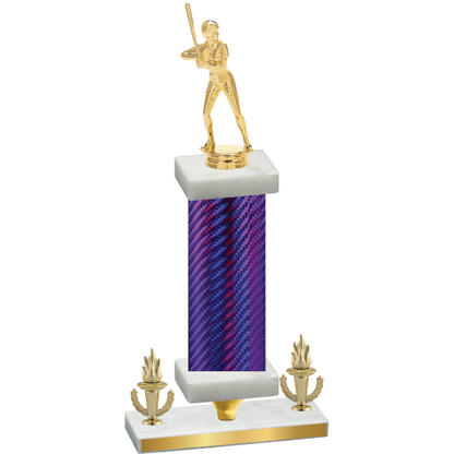 Premium Single Purple Carbon Fiber Victory Softball Trophy