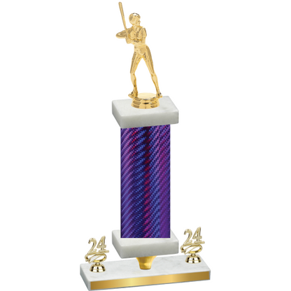 Premium Single Purple Carbon Fiber Year Softball Trophy