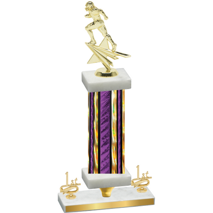 Premium Single Purple Glacier First Place Football Trophy