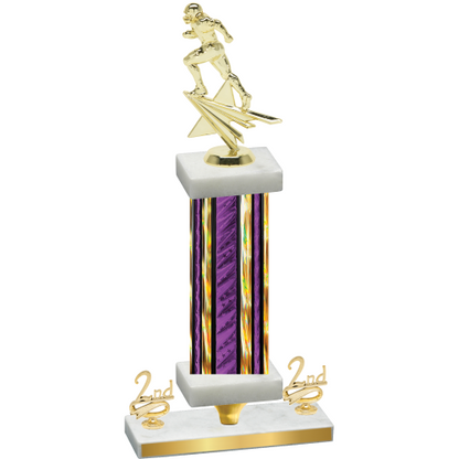 Premium Single Purple Glacier Second Place Football Trophy