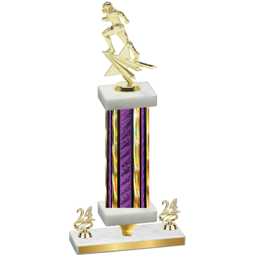 Premium Single Purple Glacier Year Football Trophy