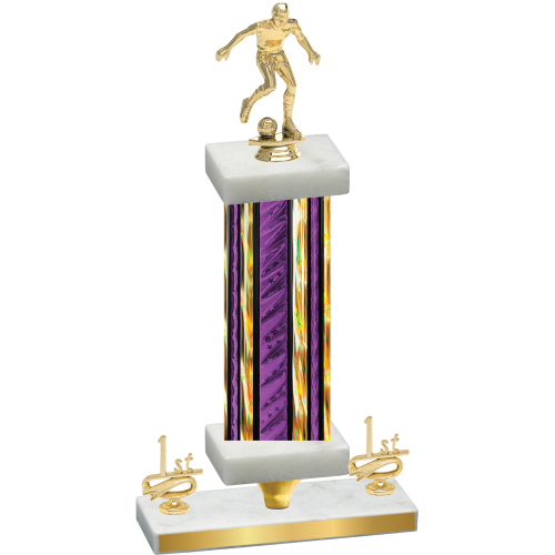 Premium Single Purple Glacier First Place Soccer Trophy