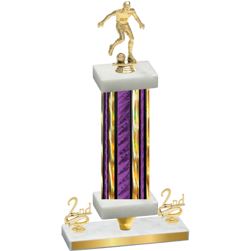 Premium Single Purple Glacier Second Place Soccer Trophy