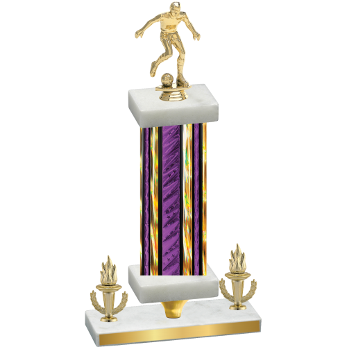 Premium Single Purple Glacier Victory Soccer Trophy