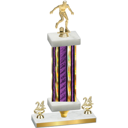 Premium Single Purple Glacier Year Soccer Trophy