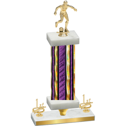 Premium Single Purple Glacier First Place Soccer Trophy