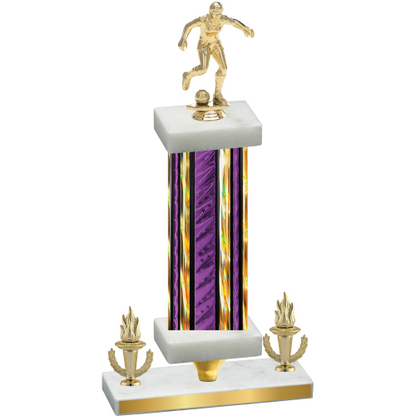 Premium Single Purple Glacier Victory Soccer Trophy