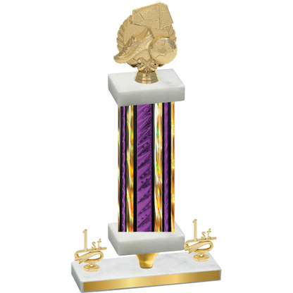 Premium Single Purple Glacier First Place Soccer Trophy