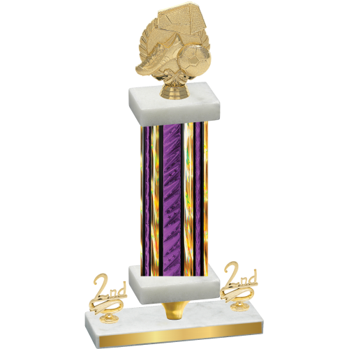 Premium Single Purple Glacier Second Place Soccer Trophy