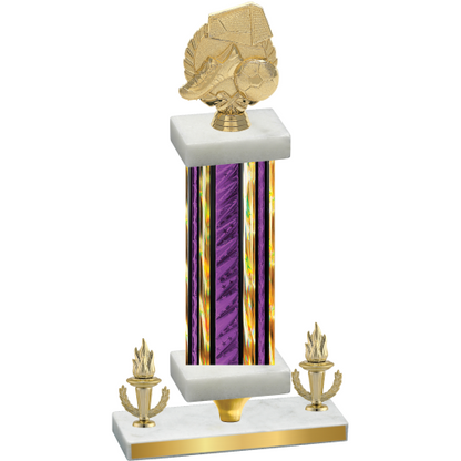 Premium Single Purple Glacier Victory Soccer Trophy