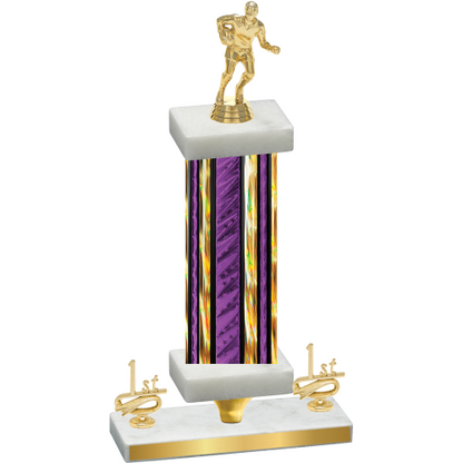 Premium Single Purple Glacier First Place Rugby Trophy