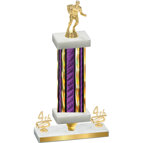 Premium Single Purple Glacier Fourth Place Rugby Trophy