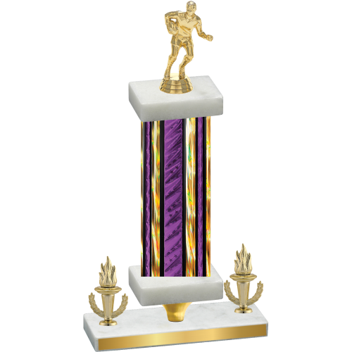 Premium Single Purple Glacier Victory Rugby Trophy