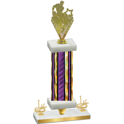 Premium Single Purple Glacier First Place Rugby Trophy