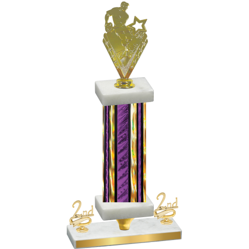 Premium Single Purple Glacier Second Place Rugby Trophy