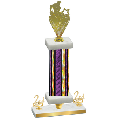 Premium Single Purple Glacier Second Place Rugby Trophy