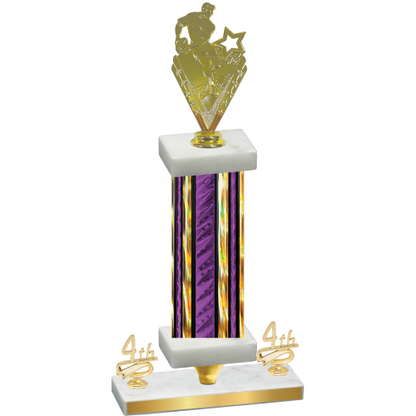 Premium Single Purple Glacier Fourth Place Rugby Trophy