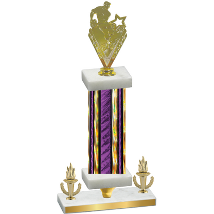 Premium Single Purple Glacier Victory Rugby Trophy