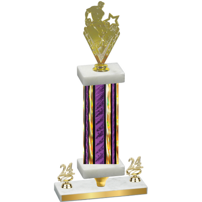 Premium Single Purple Glacier Year Rugby Trophy