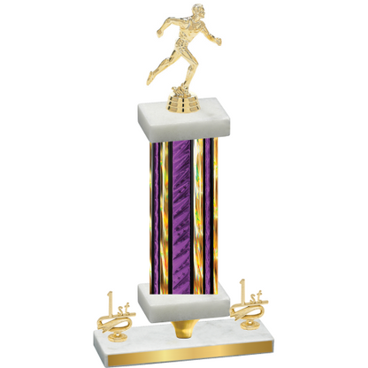 Premium Single Purple Glacier First Place Running Trophy