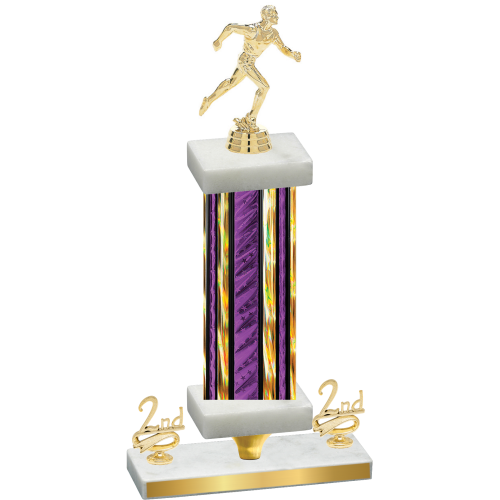 Premium Single Purple Glacier Second Place Running Trophy