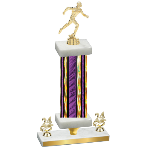 Premium Single Purple Glacier Year Running Trophy