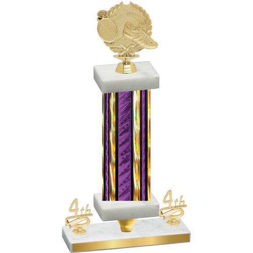 Premium Single Purple Glacier Fourth Place Running Trophy