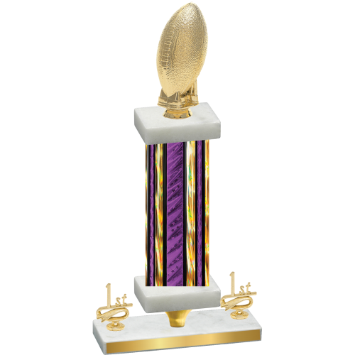 Premium Single Purple Glacier First Place Football Trophy