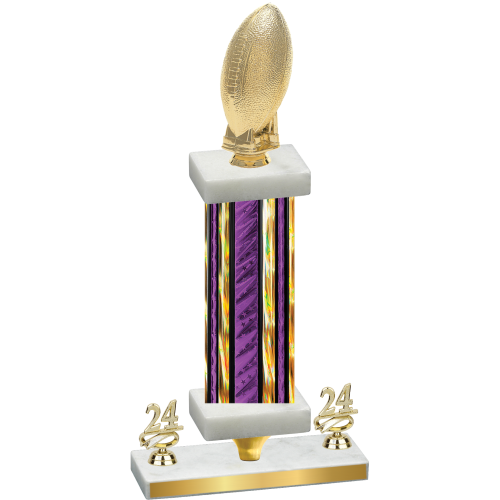 Premium Single Purple Glacier Year Football Trophy