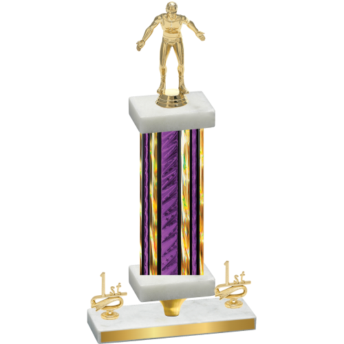 Premium Single Purple Glacier First Place Wrestling Trophy