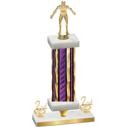 Premium Single Purple Glacier Second Place Wrestling Trophy