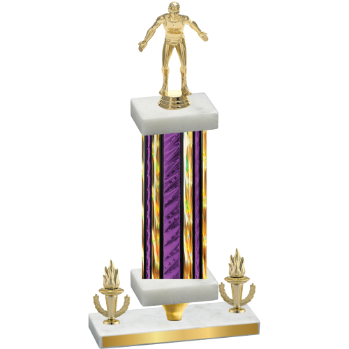 Premium Single Purple Glacier Victory Wrestling Trophy