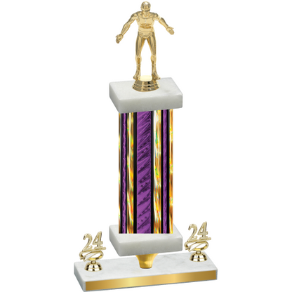 Premium Single Purple Glacier Year Wrestling Trophy