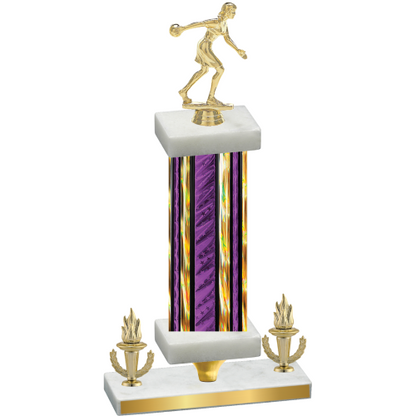 Premium Single Purple Glacier Victory Bowling Trophy